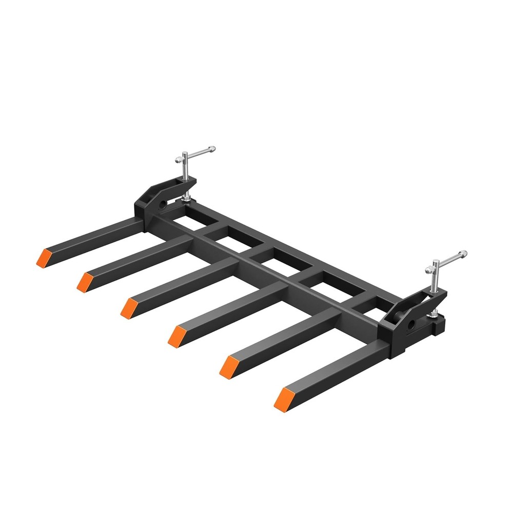 Clamp on Debris Forks 60″ Bucket 4400 LBS Capacity Pallet Fork Bucket Attachment
