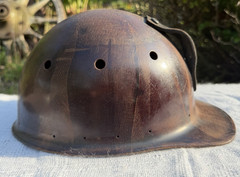 Rare 1930s MSA Skullgard Cap Style Mining Hard Hat Bakelite Leather Lamp Bracket