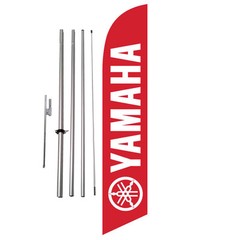 Yamaha (red) Dealership Advertising Feather Banner Swooper Flag Kit + spike