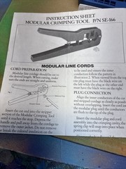 Modular Connector Crimping tool PN SE -166 Modular Line Cord Tool