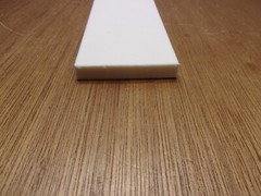 3/8″ X 2-1/2″ X 10″ UHMW Tivar Polyethylene Plastic Flat Bar Plate Stock White
