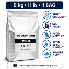 11 LB DTF Powder White Bulk Hot Melt Sublimation DTF Transfer Film Powder 5kg