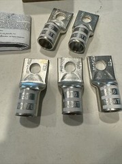 5 New Thomas & Betts 58168 One Hole Copper Lug 1/2” Bolt Standard Barrel