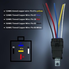 2PCS 4-PIN 40/30 AMP 12 V DC Waterproof Relay Kit Harness Socket – Heavy Duty 12