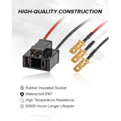 2PCS H4 9003 HB2 Wire Wiring Harness Sockets for 4″x6″ 7″x6″ 5″x7″ Inch Sealed B