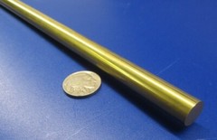 360 Brass Rod 1/2″ (.500″) Diameter x 12.0″ Length