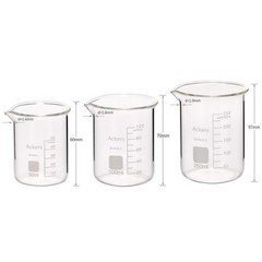 5 Pack Glass Lab Pyrex Beaker Set Measuring Cup 50/100/250/500/1000 ML