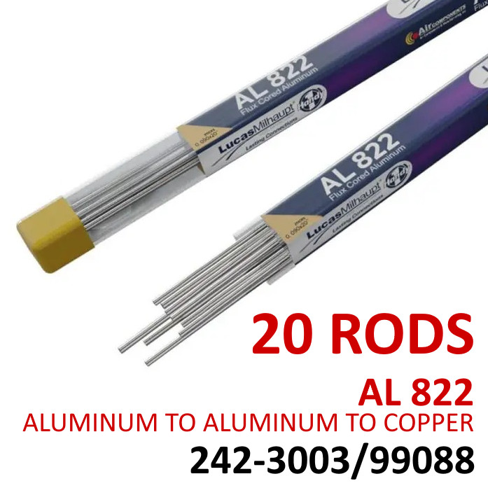 (20) Lucas-Milhaupt OE Brazing Rods AL822/99088 Aluminum to Aluminum to Copper