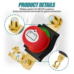 Top Post Battery Disconnect Switch 12-48V Heavy Duty Kill Car RV Boat Marine