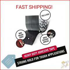 VELCRO Brand Heavy Duty Tape with Adhesive | 15 Ft x 2 In | Holds 10 lbs, Black