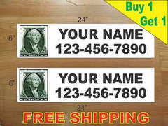 CUSTOM PHOTO Black Text 6″x24″ REAL ESTATE RIDER SIGNS Buy 1 Get 1 FREE 2 Sided