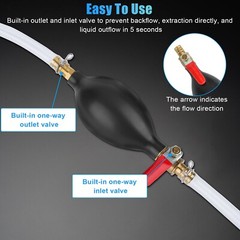 Portable Gas Transfer Siphon Pump Gasoline Hose Oil Water Fuel Petrol Hand Pump