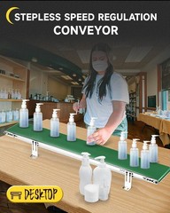 Belt Conveyor 39 inch Conveyor Desktop Version Step-Less Speed Adjustment PVC…