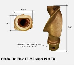 Pengo Tri Flow TF-350 Auger Pilot Tip, fits PTO Aggressor Augers – 135088