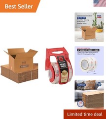 Durable 10-Pack Moving Boxes 18″L x 14″W x 12″H with Heavy Duty Tape Included