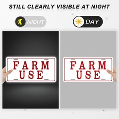 Blulu 4 Pieces Farm Use ID Tag Sign 12 x 6 Inch, Aluminum Reflective Rust Free F