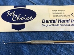 Dental Instrument Explorer 2 Made in England 1st Choice New Stainless-Steel