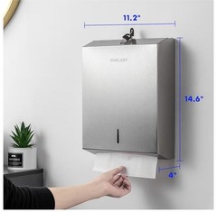 Paper Towel Dispenser Wall Mount Commercial, Brushed Stainless Steel