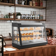 3 Tiers 35″ Commercial Catering Food Warmer Desktop Pastry Food Display Case