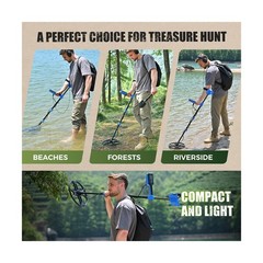 Metal Detector for Adults Professional, Double-D Waterproof Search Coil Gold …