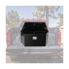 BLACKHORSE-RACING 39inch Aluminum Trailer Tongue Box with Lock & Keys, Stripe…
