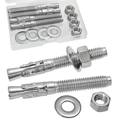 3/8″x 3″ Concrete Anchor Bolts,5PCS 304 Stainless Steel Wedge Anchors Heavy-Duty