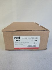 Box of 25 – NSI L40N-38P Long Barrel Copper Compression Lug 4/0 AWG Two Hole