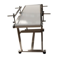 53in*15.7in White PVC Belt Conveyor with Double Guardrail Adjustable speed 110V