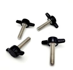 M6 x 25mm Clamping Thumb Screw Bolts with Black Butterfly Tee Wing Knob 4 Pack