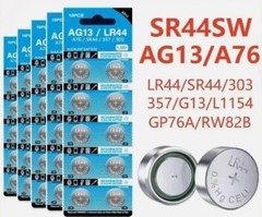 10Pcs AG13 LR44 A76 357 357A LR1154 SR1154 SR44 1.5V Button Battery Coin Cell