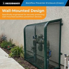 Wall-Mounted Backflow Security Cage – Backflow Enclosure (Green) – Sandbaggy