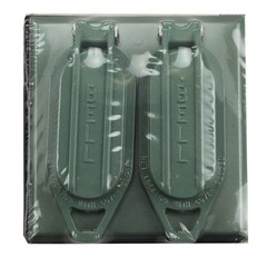 HUBBELL RACO BELL 2-GANG 2-DUPLEX RECEPTACLE WEATHERPROOF COVER FOR OUTSIDE