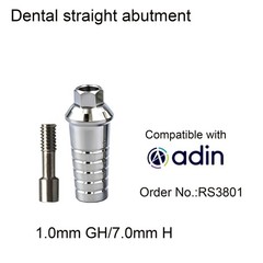 Dental straight Abutment Hex W/replica screw fits Adin conical 1-6.0mm GH/D4.5mm