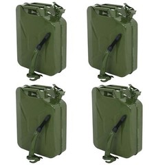 4 Pack 5 Gallon 20L Jerry Can Gas Gasoline Can with Smooth pouring Spout Green