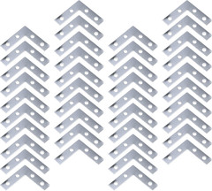 Pack of 40 Silver L Shape Bracket Joint Support Flat Plate Bracket Right Angle C