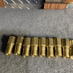 1/4”Female NPT x 1/4” NPT Pipe Filling Extender Brass Aprx 1-9/16 Overal Length