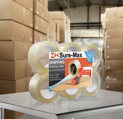 Clear Packing Tape Box Shipping – 6 Pack – 1.8 mil 2″ x 110 Yards