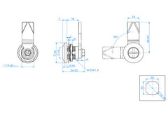 Keyless Slotted Quarter Turn Latch Cam Lock Tool Operate Coin Operate 6033