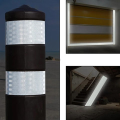 White DOT-C2 Reflective Tape Conspiciuity Safety Caution Night Trailer Truck Car