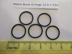 12.5mm ID x 14.5mm OD x 1mm thick O-ring. Buna-70. Quan 5.