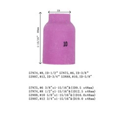 TIG Welding Ceramic Nozzle Cup Set – 10-Pack #6#8#10#12 for WP-17/18/26 Torch…