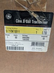 GE 9T58K1811 Industrial Control Transformer 0.750 kVA 750VA 240x480V to 120x240V