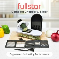 Fullstar Core Vegetable Chopper – Chop and Slice Lid – 6-in-1, White/Black