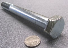 Grade 5 Zinc Cap Screw Bolt, Steel, PT, 3/4″-10 x 7.00″ Length, 5 Pcs