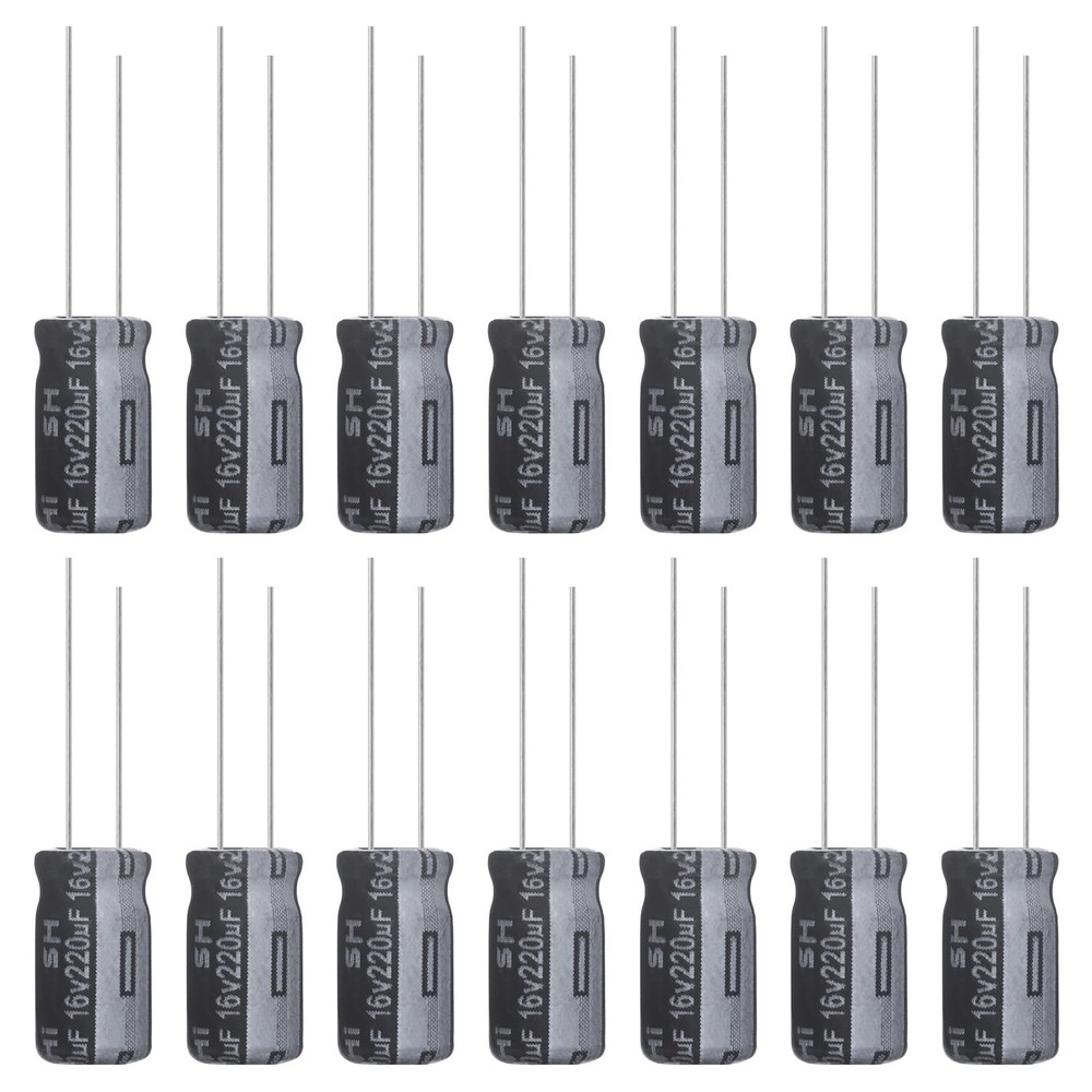 220uF 16V 6x12mm Electrolytic Capacitor 220 UF MFD 16 Volt 0.24×0.47in Alumin…