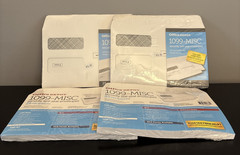 Lot of 4- Office Depot Double-Window Self-Seal Envelopes For 1099-MISC 25PK each