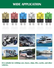 5PCS/6PCS Circuit Breakers ATC/ATO Blade Fuse Resettable Auto Car Boat Marine