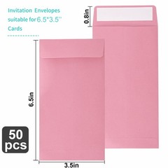 Pink 100 Pack Cash Envelopes 3.5×6.5 Inch Self Seal Coin Money Saving Seed