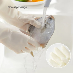 White Nitrile Gloves Extended and Durable Gloves for Kitchen Washing Waterproof