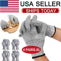 4 pairs Anti-cut Gloves Safety Cut Proof Stab Resistant Kitchen Butcher Cut-Resi